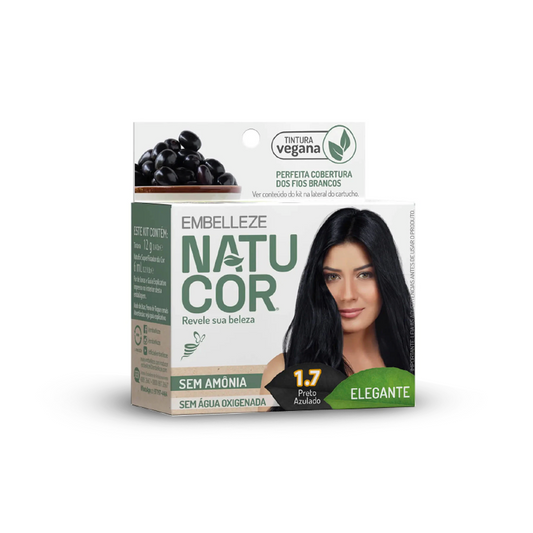 Tinta de Cabelo Natucor Naturalmente Elegante Preto Azulado 1.7